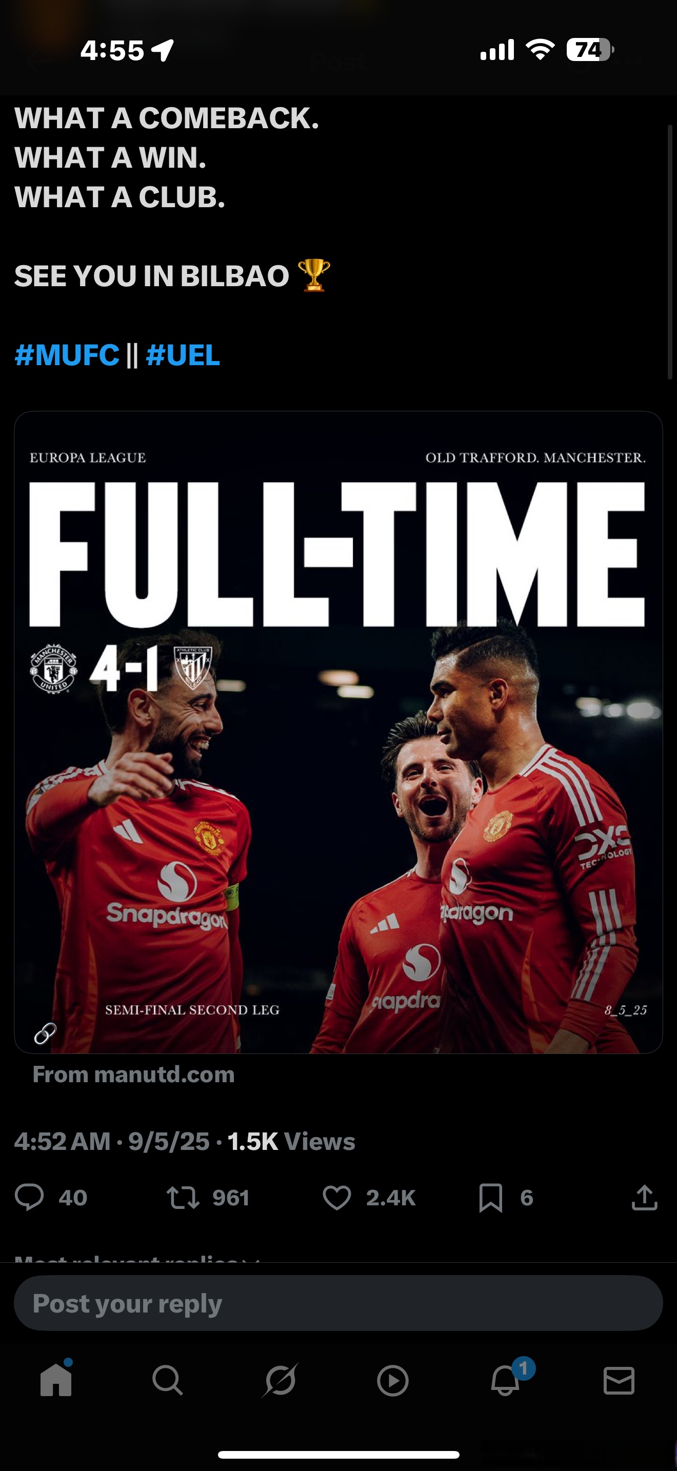 曼联负拜仁,遗憾止步欧冠八强! 曼联负拜仁,遗憾止步欧冠八强!